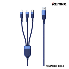 REMAX RC-C068 Kings Series 6A All-Compatible 3 in 1 Fast Charging Cable For Micro, Type-C , iPhone(1.2M)