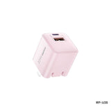 REMAX RP-U25 SWIFT SERIES 33W PD+QC MULTI-COMPATIBLE FOLDING FAST CHARGER(1 USB/1 TYPE-C), 33W Charger, PD+QC Charger, Fast Charger