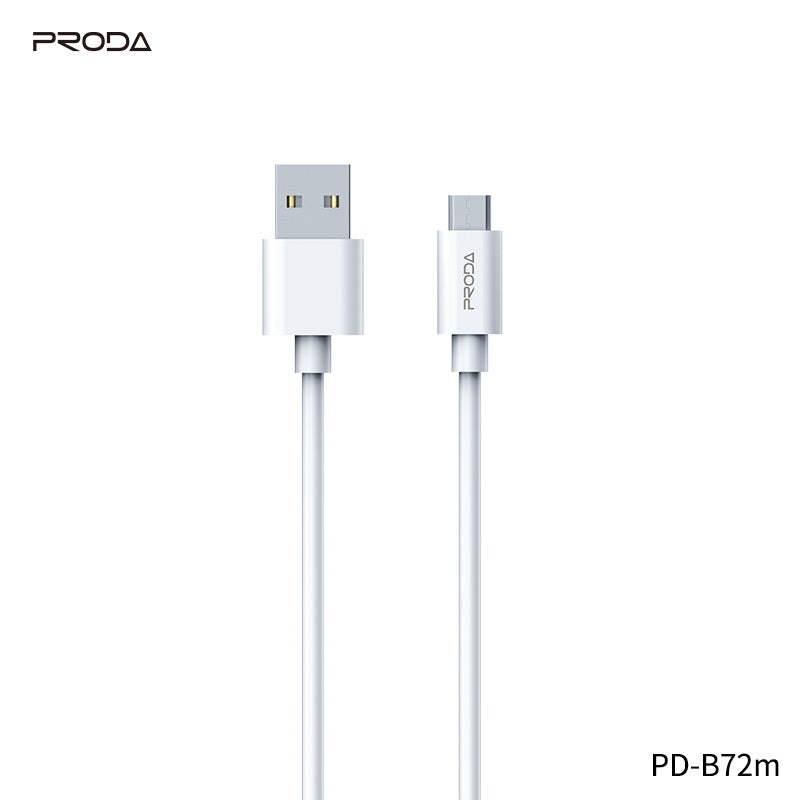 PRODA MICRO (PD-B72M) BACO CHARGING CABLE PD-B72M (1000MM) (2.4A), Micro Cable, Charging Cable, Data Cable, Android Cable