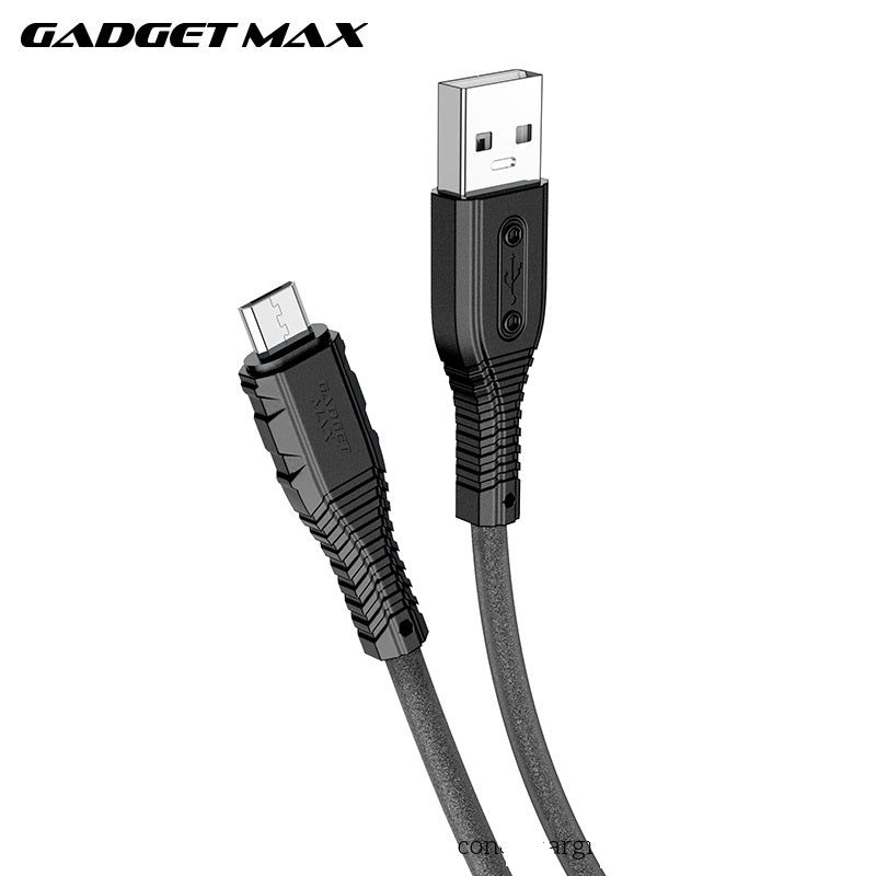 GADGET MAX GX07 MICRO 2.4A NANO SILICONE CHARGING DATA CABLE FOR MICRO (2.4A)(1M), Micro Cable, Charging Cable, Data Cable, Android Cable