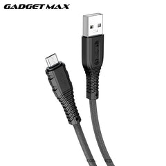 GADGET MAX GX07 MICRO 2.4A NANO SILICONE CHARGING DATA CABLE FOR MICRO (2.4A)(1M) - BLACK