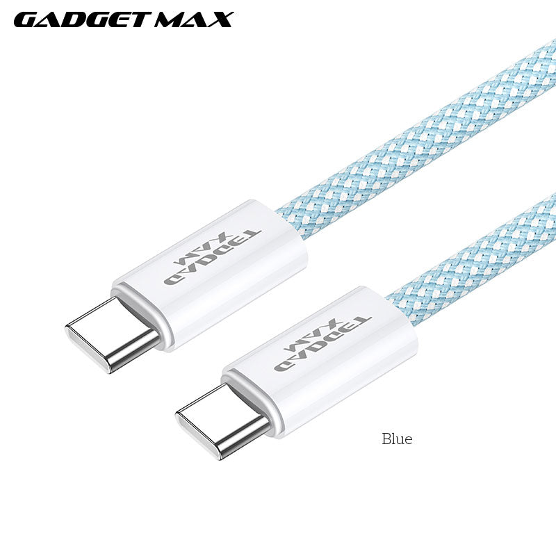 GADGET MAX GX15 FAST CHARGING TYPE-C TO TYPE-C CHARGING DATA CABLE PD(60W) (1.2M) - BLUE