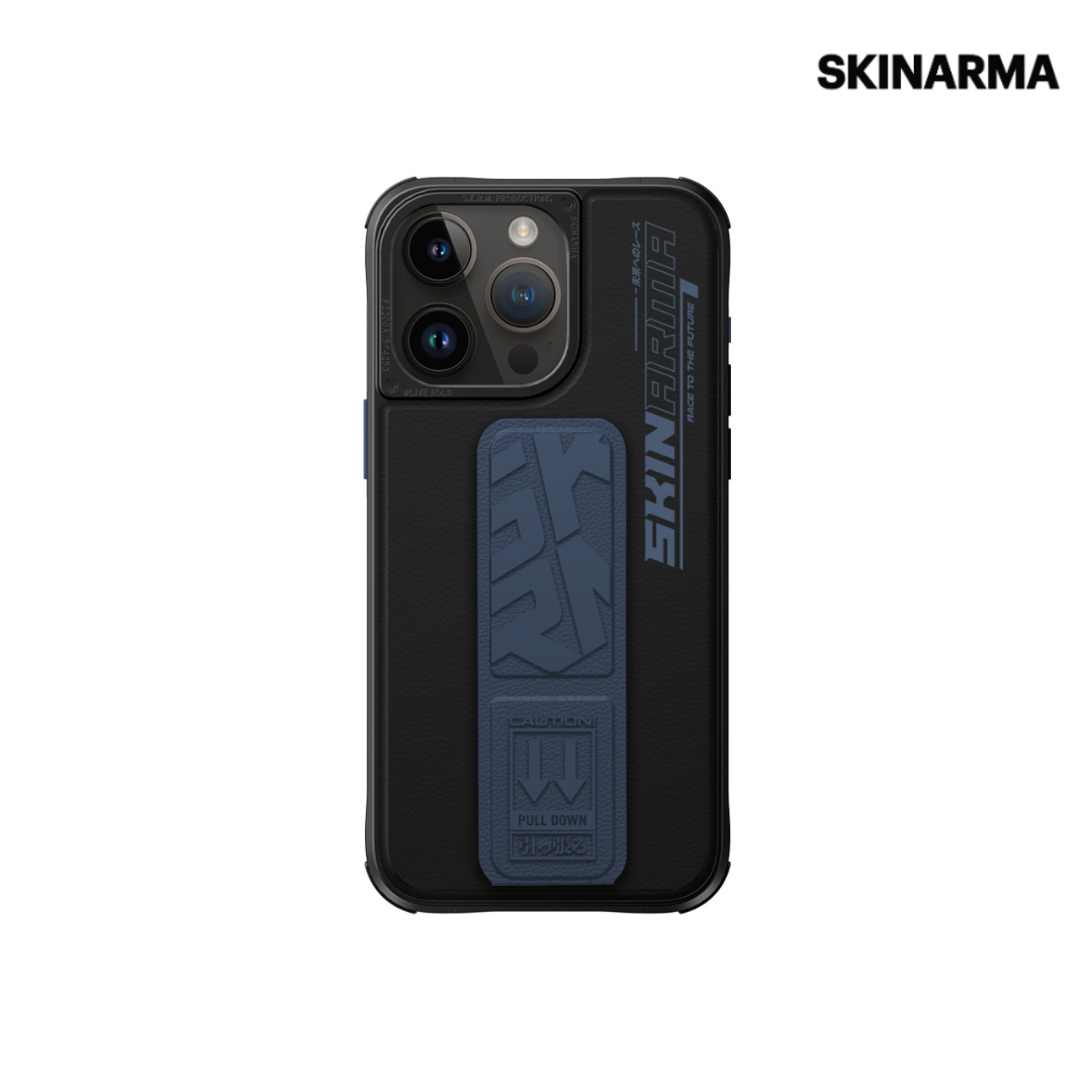 Skinarma iPhone 15 Pro 6.1" Slate (Grip-Stand) Case