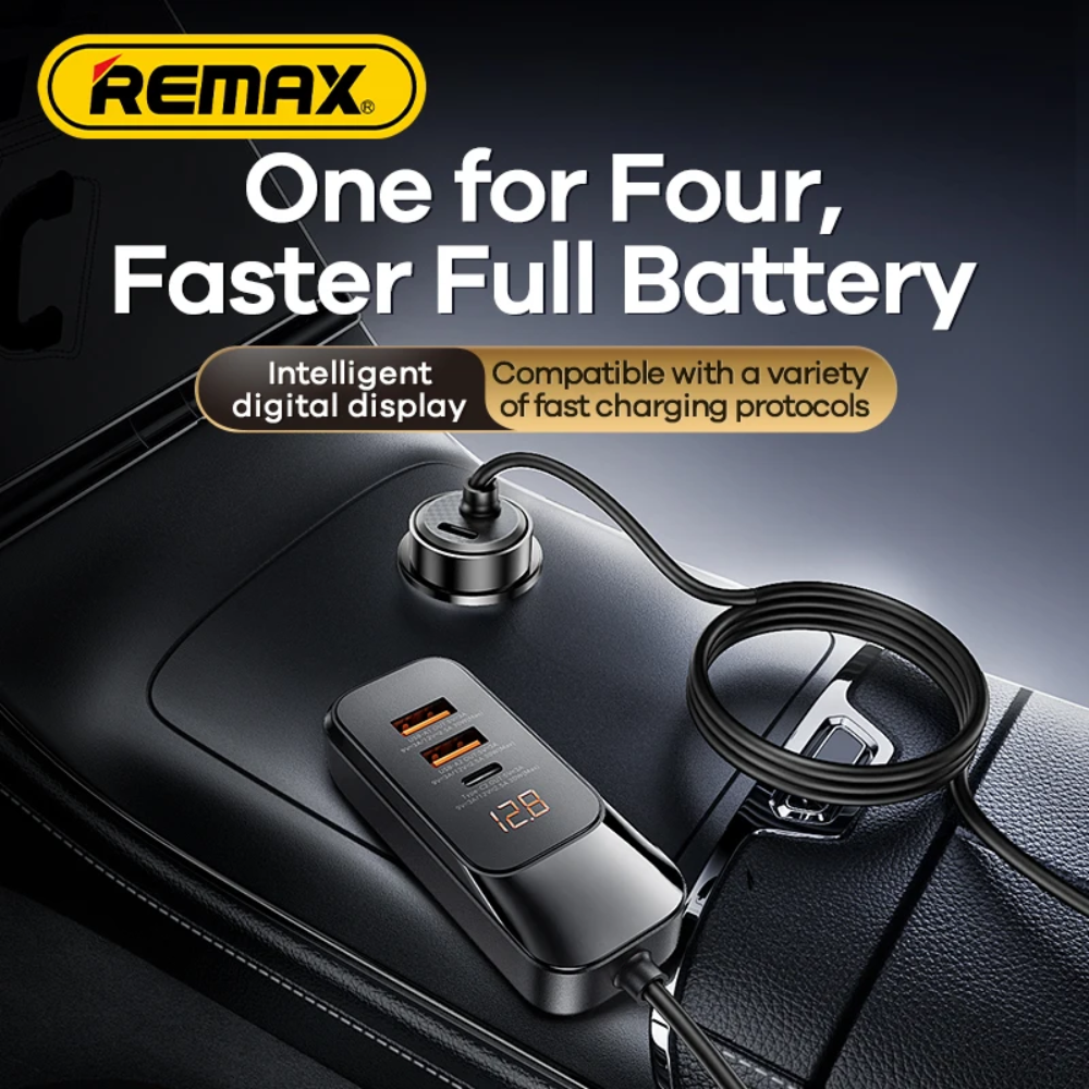 REMAX RCC355 Yayshin Series 120W PD+QC Worry-Free Fast Car Charger With Digital Display