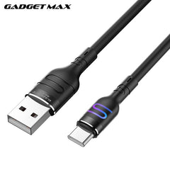 GADGET MAX GX14 DU18 S-SHAPE FAST USB TO TYPE-C CHARGING DATA CABLE WITH LIGHT (3A) (1M)