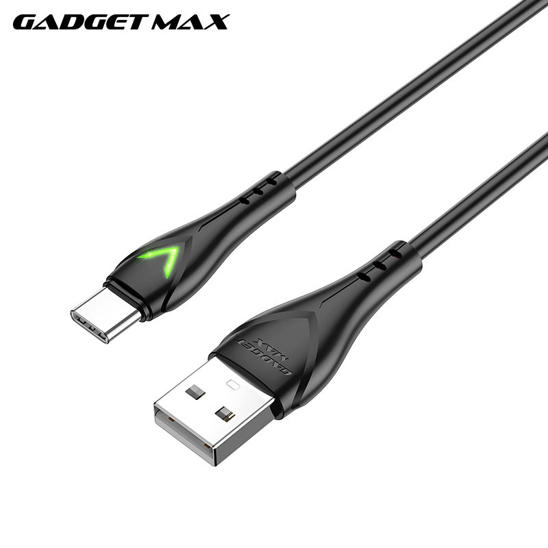 GADGET MAX GX08 TYPE-C 3A CHARGING DATA CABLE FOR TYPE-C (3A)(1M) - BLACK