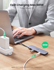 UGREEN CM285 USB-C 5 in 1 Multifunction Adapter available with up to 3 ports including USB 3.0 / USB-C / HDMI