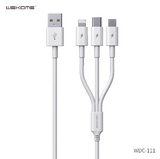 WK WDC-111 5A FAST CHARGE 3 IN 1 DATA CABLE (1.3M), 3 in 1 Cable, Cable for All, Fast Charging Cable
