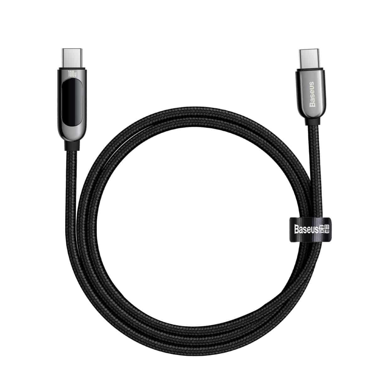 BASEUS DISPLAY FAST CHARGING DATA CABLE TYPE-C TO TYPE-C 100W (1m / 2m)