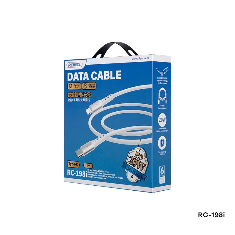 REMAX RC-198I CHAINING 2 SERIES PD 20W FAST-CHARGING DATA CABLE TYPE-C TO IPH (1M), Type-C to Lighting Cable