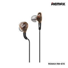 REMAX RM-670 3.5mm Wired Earphone For Music & Call(1.2M)