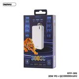 REMAX RPP-289 30000mAh PURE SERIES 20W PD+QC MULTI-COMPATIBLE FAST CHARGING POWER BANK