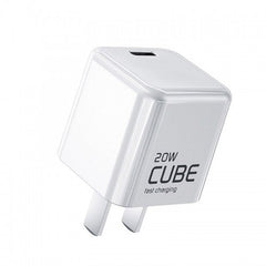 WEKOME WP-U68 KING KONG SERIES MINI CUBE PD 20W FAST CHARGER ONLY (TYPE C), 20W Charger, Fast Charger, PD Charger