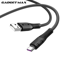 GADGET MAX GX07 TYPE-C 2.4A NANO SILICONE CHARGING DATA CABLE FOR TYPE-C (5A)(1M) - BLACK