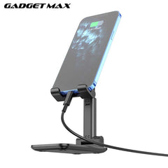 GADGET MAX GH01 PHONE & TABLET HOLDER ADJUSTABLE SIZE (4.7"-10") - BLACK