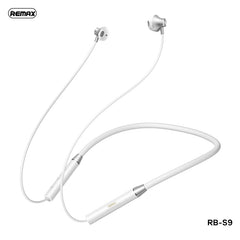 REMAX NEW RB-S9 WIRELESS NECKBAND SPORT EARPHONES, Sport Type Earphone, Neckband Earphone, Bluetooth Earphone -White