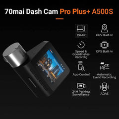 70mai Pro Plus+ A500S Dash Cam, Built-in GPS, Route Tracker, ADAS, App Playback & Share, Optional Parking Monitoring