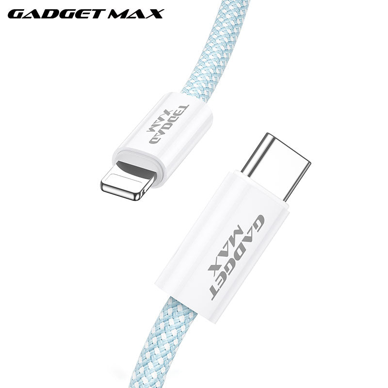 GADGET MAX GX15 FAST CHARGING TYPE-C TO LIGHTING CHARGING DATA CABLE PD(20W) (1.2M) - BLUE
