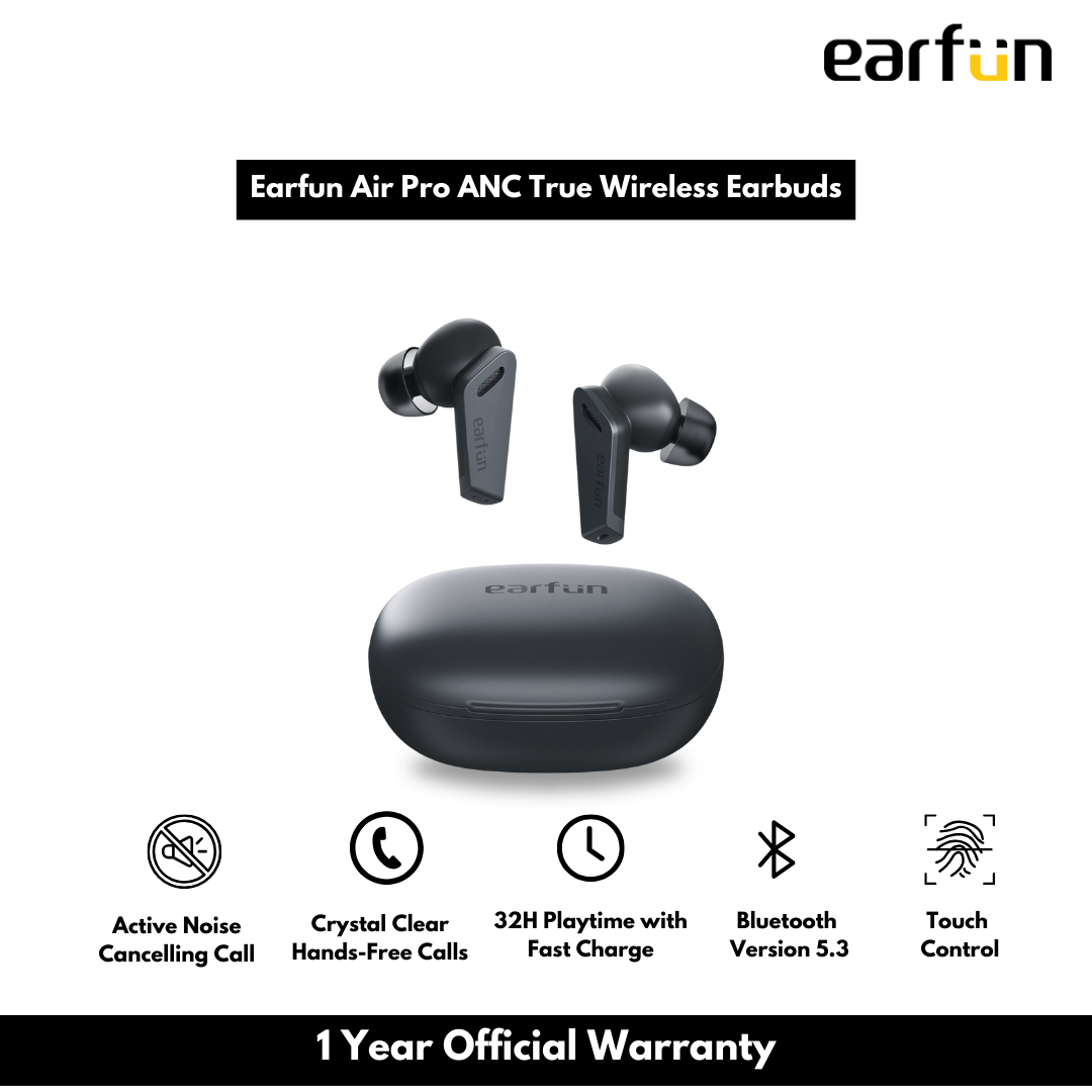 Earfun TW302/ 302B Aur Pro Bluetooth V5.0 ANC True Wireless Earbuds