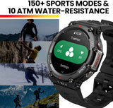Amazfit T-Rex 2 Smart Watch for Men, Rugged Outdoor GPS Sports Fitness Watch, 15 Military-Grade Tests, Real-time Navigation, 24-day Battery Life, Strength Exercise, 150+ Sports Modes