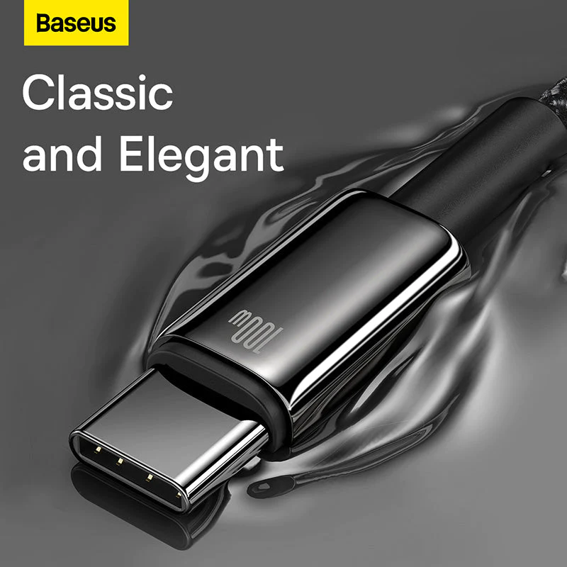 BASEUS TUNGSTEN GOLD FAST CHARGING DATA CABLE USB TO TYPE-C (100W) (1M), 100W Cable, USB to Type-C Cable, Fast Charging Cable