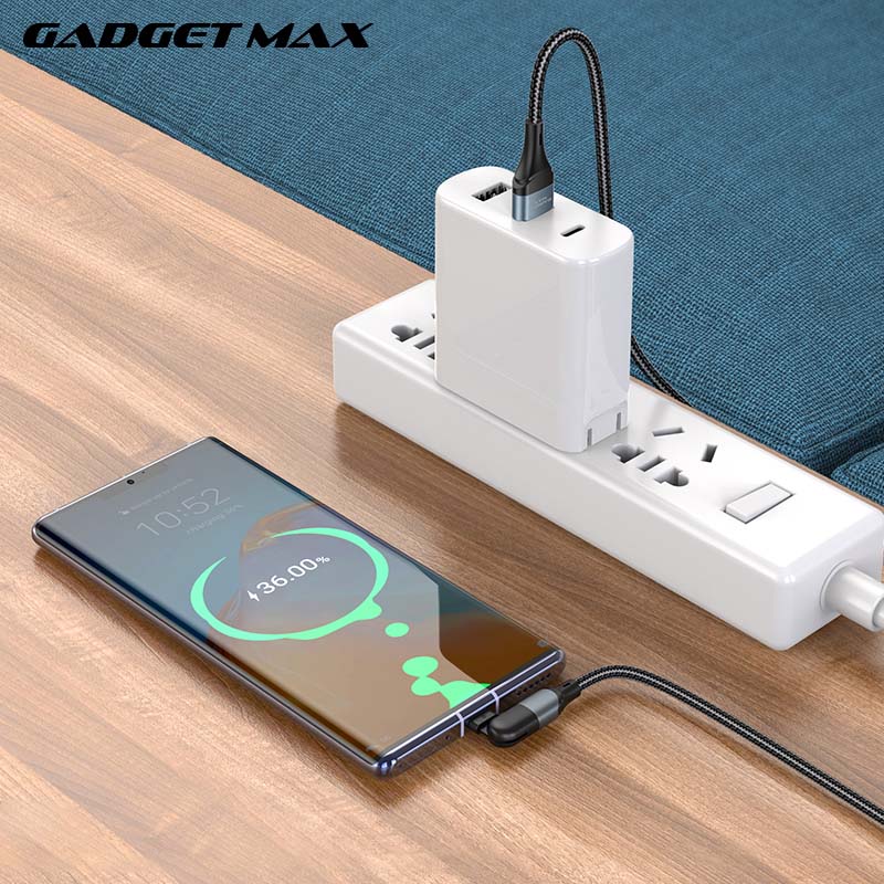 GADGET MAX GX12 FAST CHARGING EXQUISITE & PRACTICAL DATA CABLE FOR TYPE-C (3A) (1.2M) - BLACK