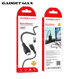 GADGET MAX GX07 MICRO 2.4A NANO SILICONE CHARGING DATA CABLE FOR MICRO (2.4A)(1M), Micro Cable, Charging Cable, Data Cable, Android Cable