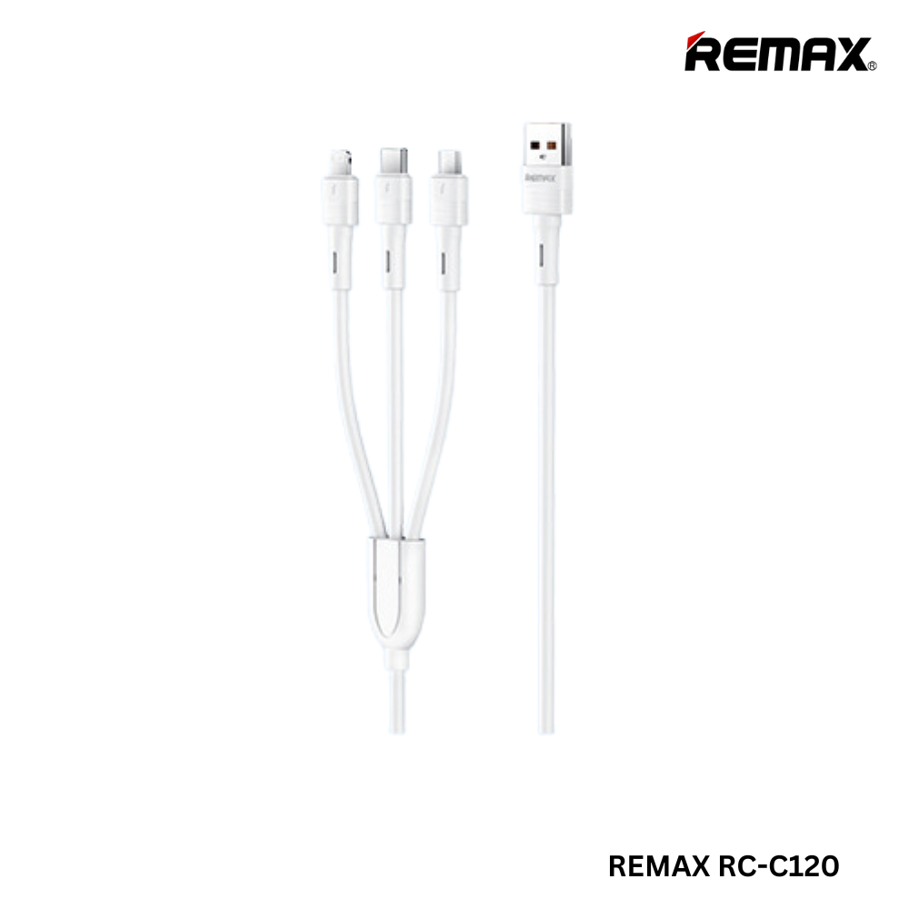 REMAX RC-C120 Leya Series 66W 3 In 1 Liquid Silicone Fast Charging Data Cable (1.2M)