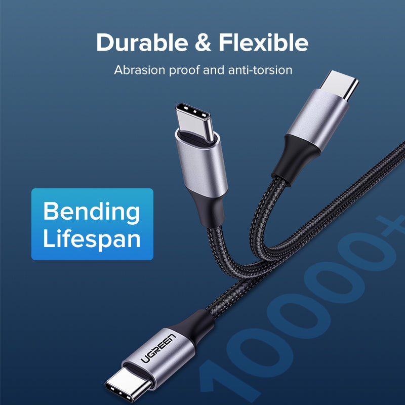 UGREEN OFFICIAL USB 2.0 TYPE.C TO TYPE.C CABLE 3A 1.5M, C TO C  Data Cable ,Type C to Type C Fast Charging Cable , USB C Cable , PD Cable , PD Port , C to C Cable Samsung , Xiaomi , Apple , Huawei