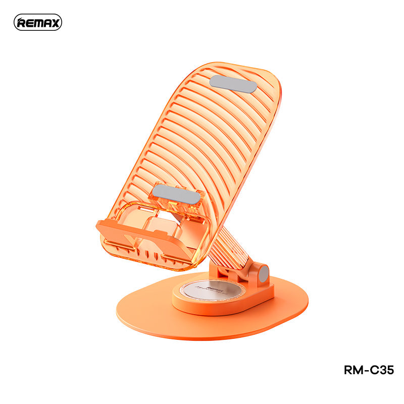 REMAX RM-C35 GLAMOROUS SERIES MULTI-FUNCTIONAL DESKTOP ROTARY PHONE HOLDER-Orange