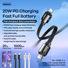 REMAX RC-C050 C-L PLATINUM PRO 20W PD FAST CHARGING DATA CABLE FOR TYPE-C TO IPH () (20W)