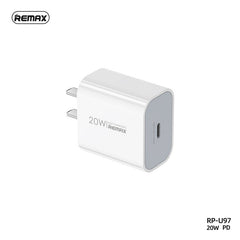 REMAX RP-U97 FIGEN SERIES SINGLE PD 20W MULTI-COMPATIBLE CHARGER, 20W Fast Charger, PD Charger