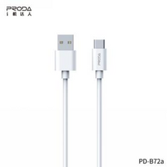 PRODA (PD-B72A) BACO SERIES 2.4A CHARGING CABLE FOR TYPE-C (1M) - White