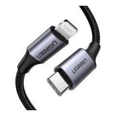 UGREEN USB-C TO LIGHTNING M/M CABLE ALUMINUM SHELL BRAIDED (NYLON BRAID) 1M