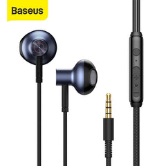 BASEUS H19 ENCOK 3.5MM WIRED EARPHONE - Black