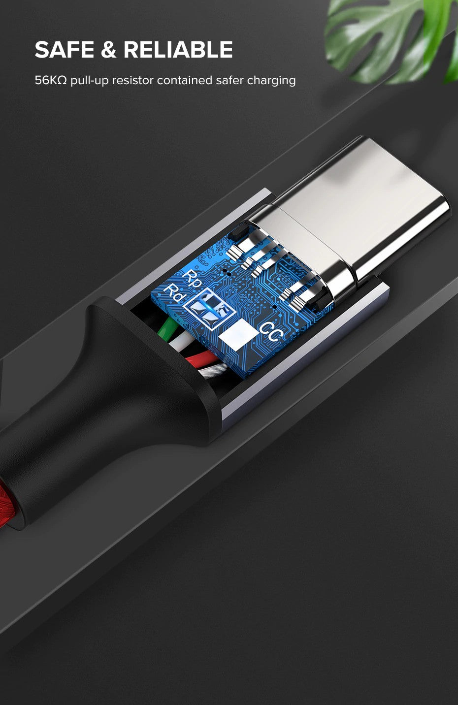 UGREEN US292 USB TO USB 2.0 TYPE.C CABLE 1M (QC3.0A) (5V2A - 480MB) (NYLON BRAID) (NICKEL PLATING ALUMINUM BRAID) - Red