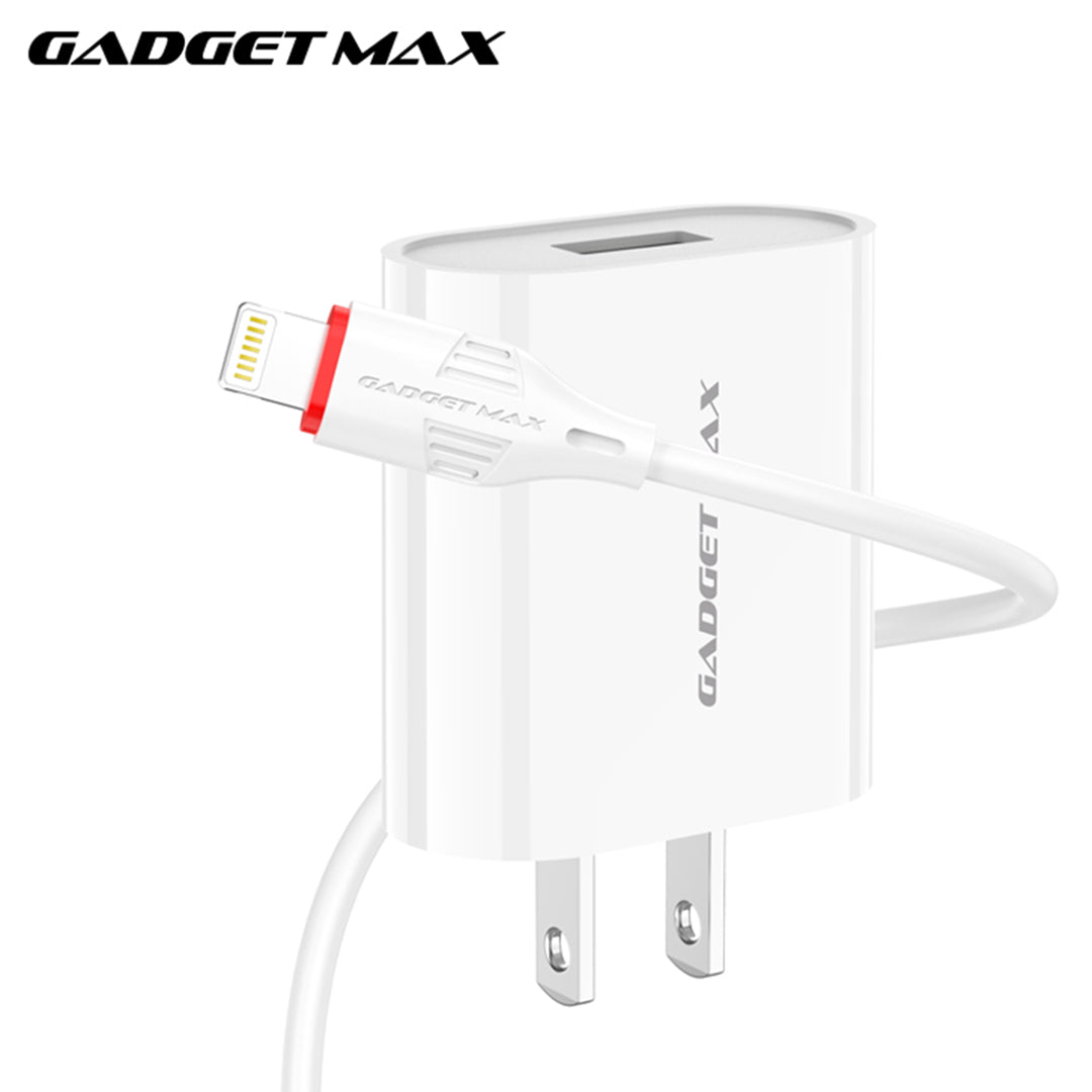 GADGET MAX GC02 IPH 2.4A SINGLE USB PORT SPEEDY IPHONE CHARGER SET (1USB)(2.4A)(1M)