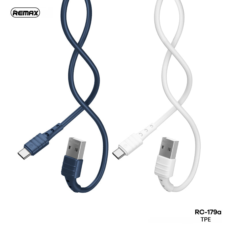 REMAX RC-179A ZERON SERIES ELASTIC TPE 2.4A FAST CHARGING DATA CABLE FOR TYPE-C (1M) (2.4A)