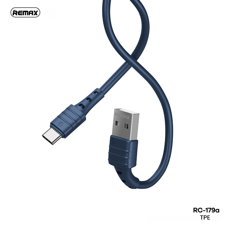 REMAX RC-179A ZERON SERIES ELASTIC TPE 2.4A FAST CHARGING DATA CABLE FOR TYPE-C (1M) (2.4A)