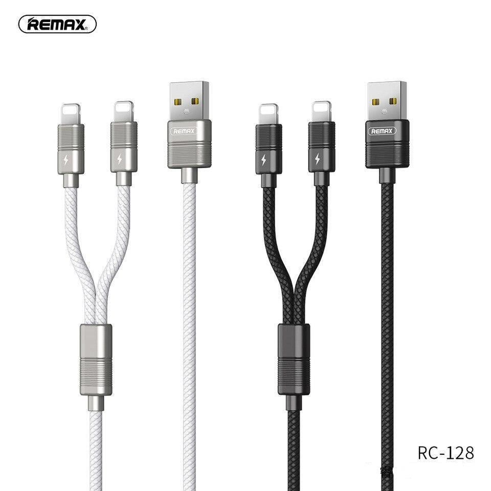 REMAX - RC-128II 2.4A GIRI 2 IN 1 LIGHTNING & LIGHTNING CHARGING CABLE,Cable,2 in 1 cable,2 in 1 USB Cable,2 in 1 charging cable Phone Charging Cable,2 in 1 cable for mobile phone,smart phone,tablet,iPhone,iPad,2 in 1 USB Charging Cable