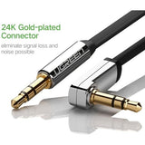 UGREEN (AV119) 3.5mm Male to 3.5mm Male Elbow Audio Connector Adapter Cable Gold-plated Port Car AUX Audio Cable