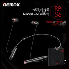 REMAX Neckband Bluetooth Earphone (RB-S6),Neckband,Neckband Wireless Headset,Bluetooth Neckband Headphone,Best Neckband Headphone for running,Sport Bluetooth Headset for Apple, Android, wireless stereo headset,Neckband with noise canceling