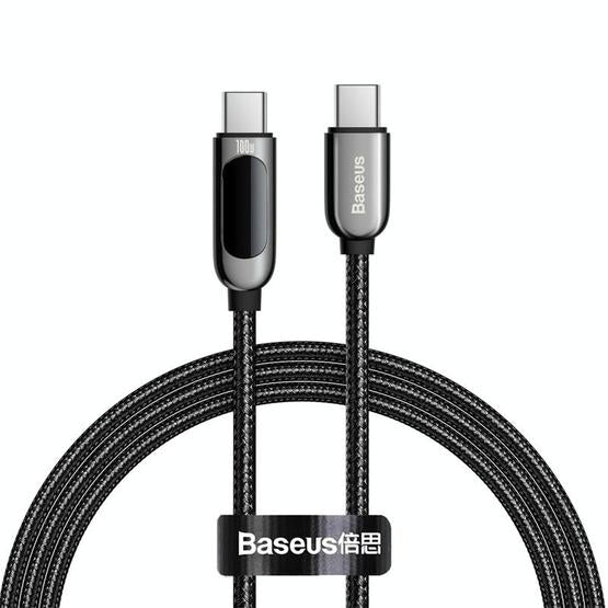 BASEUS DISPLAY FAST CHARGING DATA CABLE TYPE-C TO TYPE-C 100W (1m / 2m)