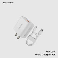 WK WP-U57 (TYPE-C) MAXSPEED FAST CHARGER SET WITH TYPE-C CABLE ,Charger , USB Phone Charger , Mobile Phone Charger , Smart Phone Charger , Andriod Phone Charger , Muti port usb charger , quick charger , cell phone charger , wall charger , Portable Charger