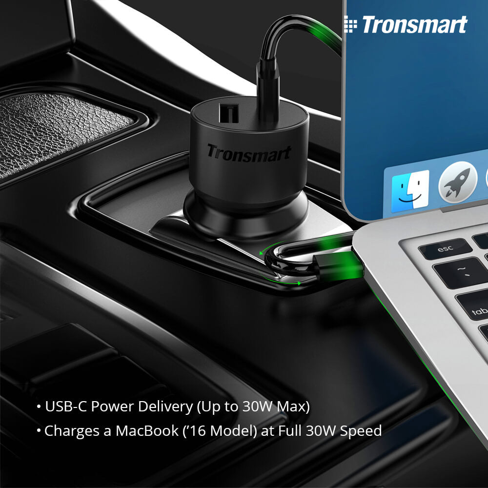 Tronsmart C2P 42W USB PD Car Charger,Car Charger , Car Charger Adapter , USB Car Charger , Fast Car Charger  , Lightning Car Charger , Android Car Charger , Cigarette Lighter iPhone Car Charger