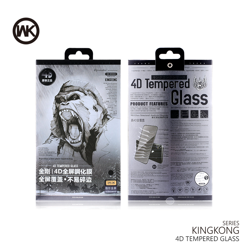 WK I-PH 7/8+ KK 4D FULL COVER CURVED EDGE TEMPERED GLASS 9H, Screen Protector, Screen Guard, Tempered Glass