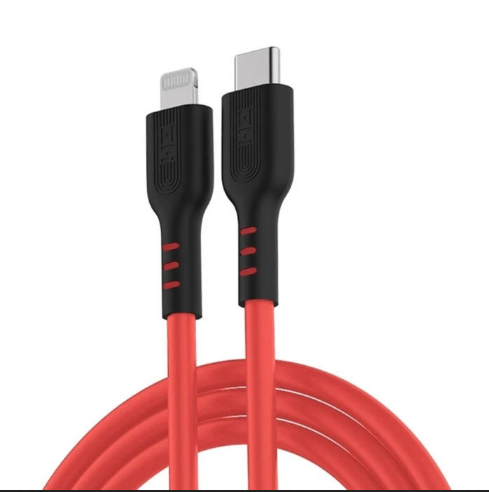 ZMI GL870 USB-C TO LIGHINING MFI CERTIFIED SILICA GEL CABLE (3A)1M, ZMI C to Lightning liquid silicone data cable, PD20W fast charge for iPhone13/12/11Pro/Xs/XR mobile phone charger flash charging line GL870, MFi Cable, Lighting Cable - RED