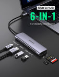 UGREEN CM195 USB-C to 2 Ports USB3.0-A Hub + HDMI + TF/SD with PD Power Supply (Space Gray)