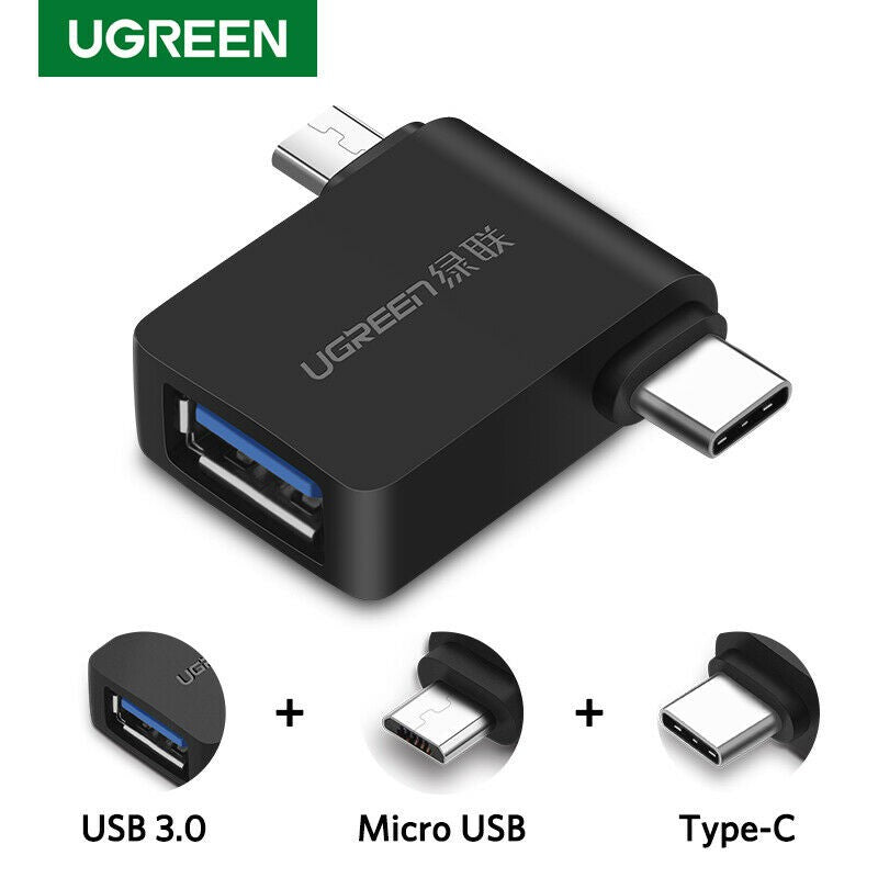 UGREEN MICRO USB WITH USB-C TO USB 3.0 OTG ADAPTER (2 IN 1), USB C to USB 3.0 OTG Extension