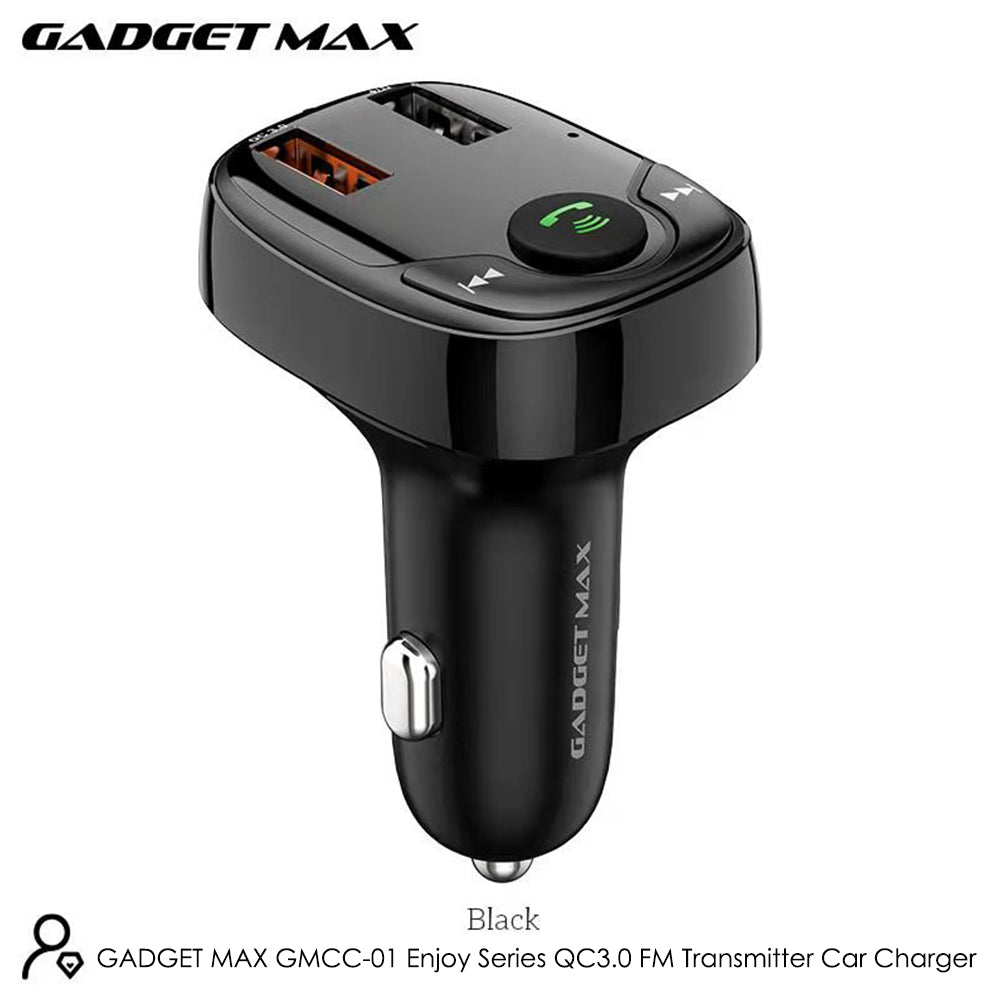 GADGET MAX GMCC-01 ENJOY SERIES FM TRANSMITTER WIRELESS CAR CHARGER (QC-3.0), Bluetooth Car Charger, Wireless Car Charger, FM Transmitter Car Charger